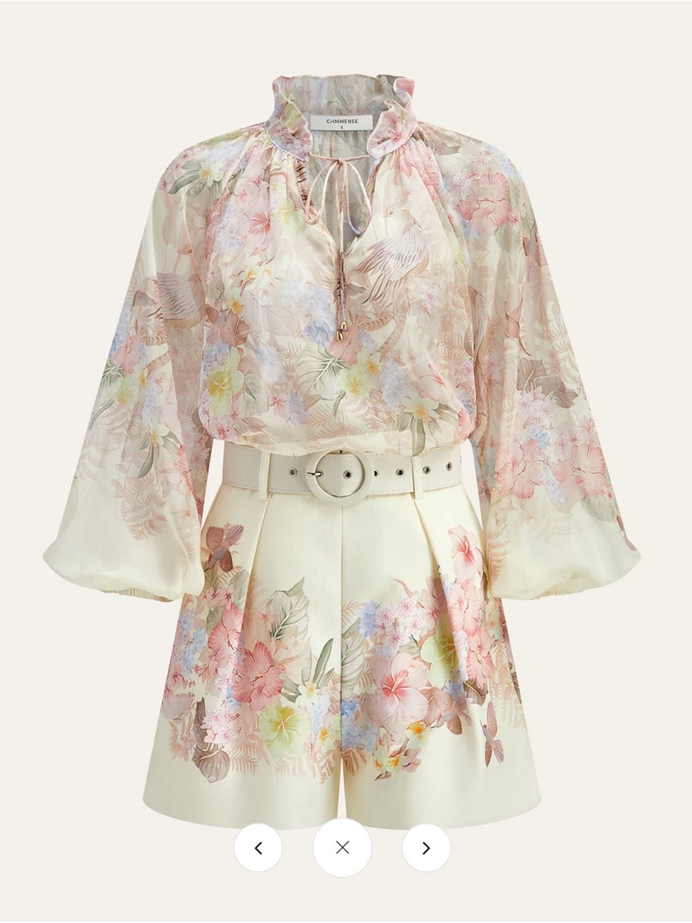 Commense Floral Print Four-Piece Shorts Set - Extra Large